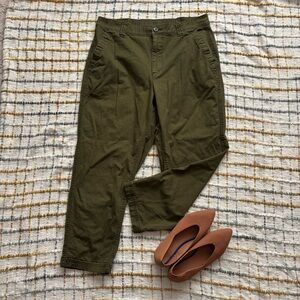 Old Navy Dark Olive Women’s High Rise OG Chinos ankle Pants L